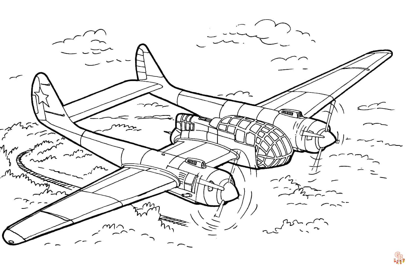 Free World War II coloring pages for kids