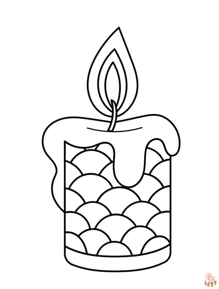 Free candle coloring pages for kids