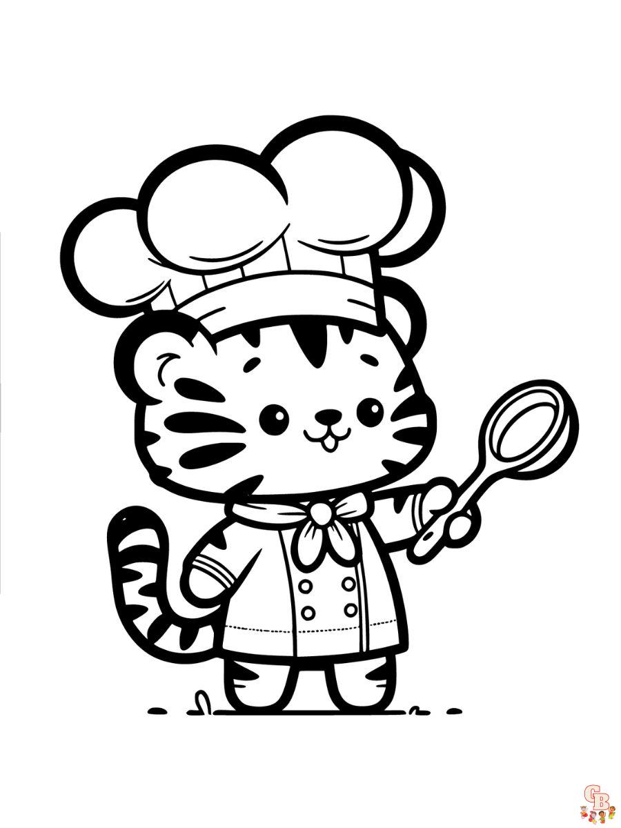 Free cartoon tiger coloring pages