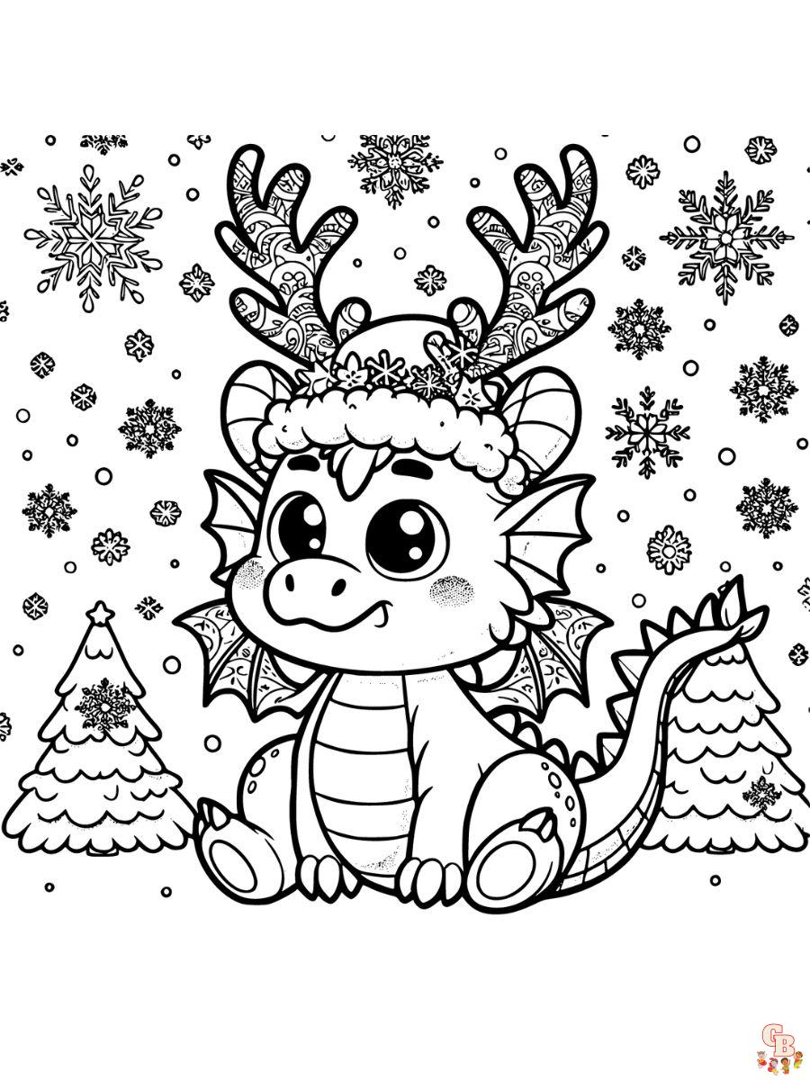 Free christmas dragon coloring pages