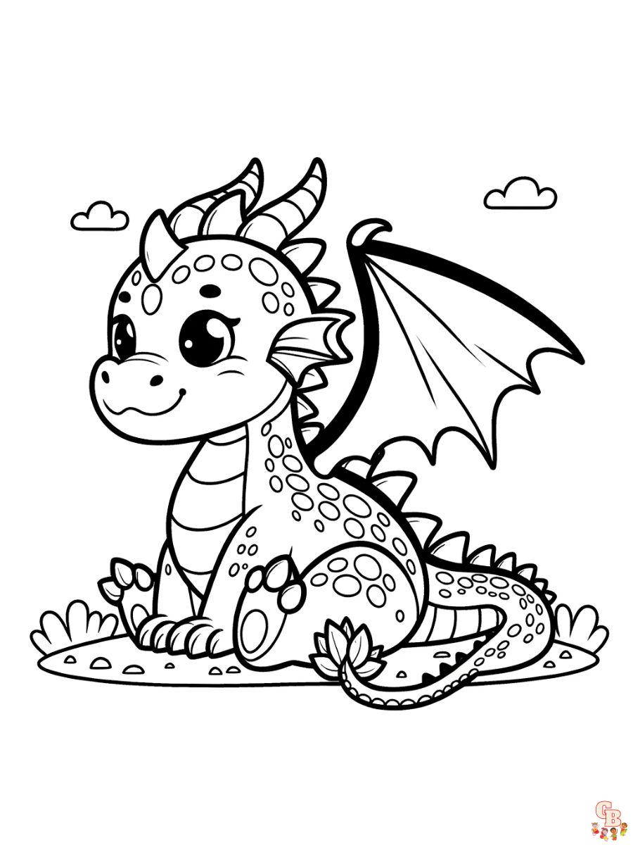 Free color pages of dragons