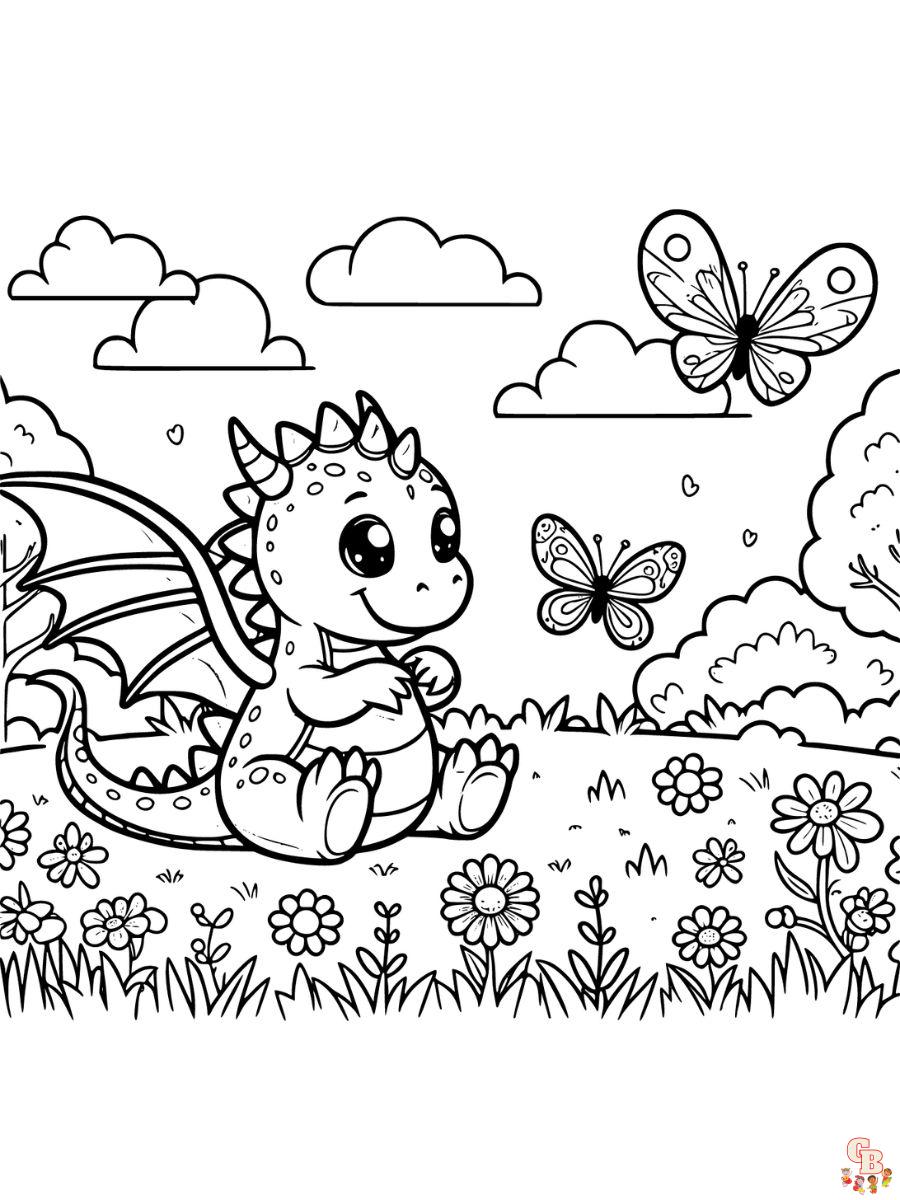 Free dragon coloring pages sheet