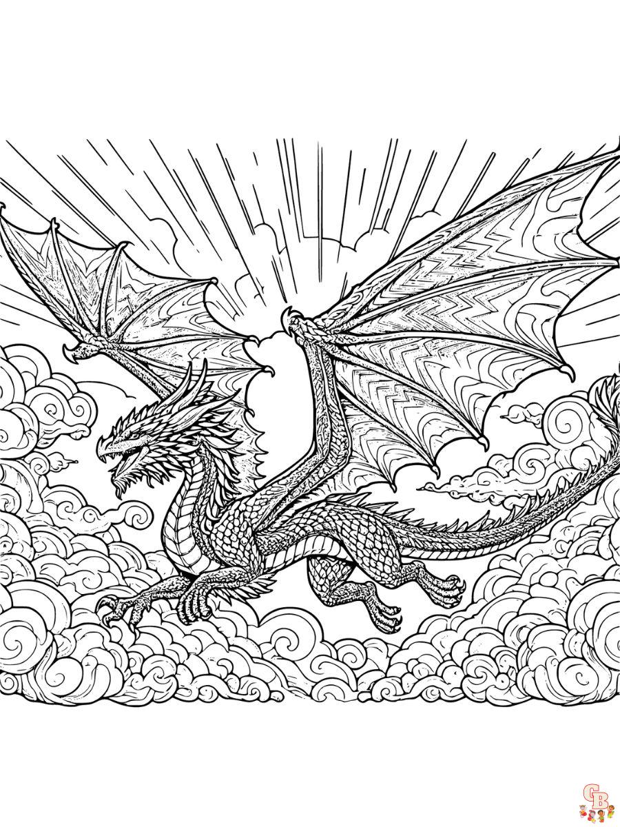 Free flying dragon coloring pages