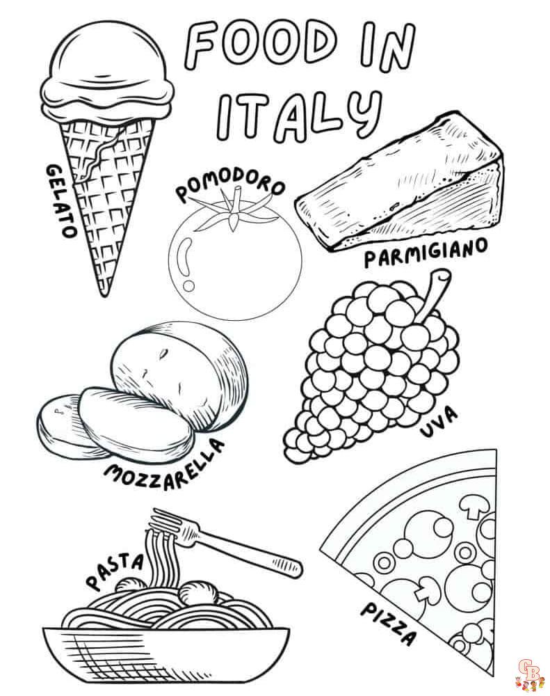 Free italy coloring pages for kids