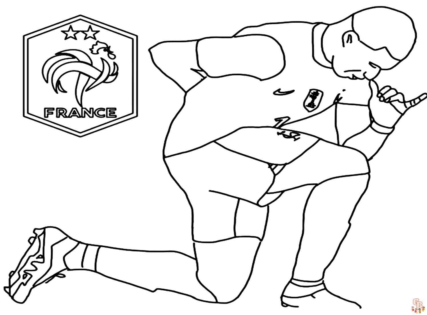 Free mbappe coloring pages for kids