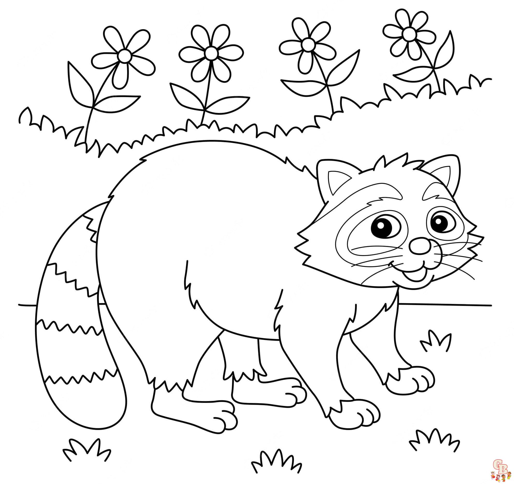 Free racoon coloring pages for kids