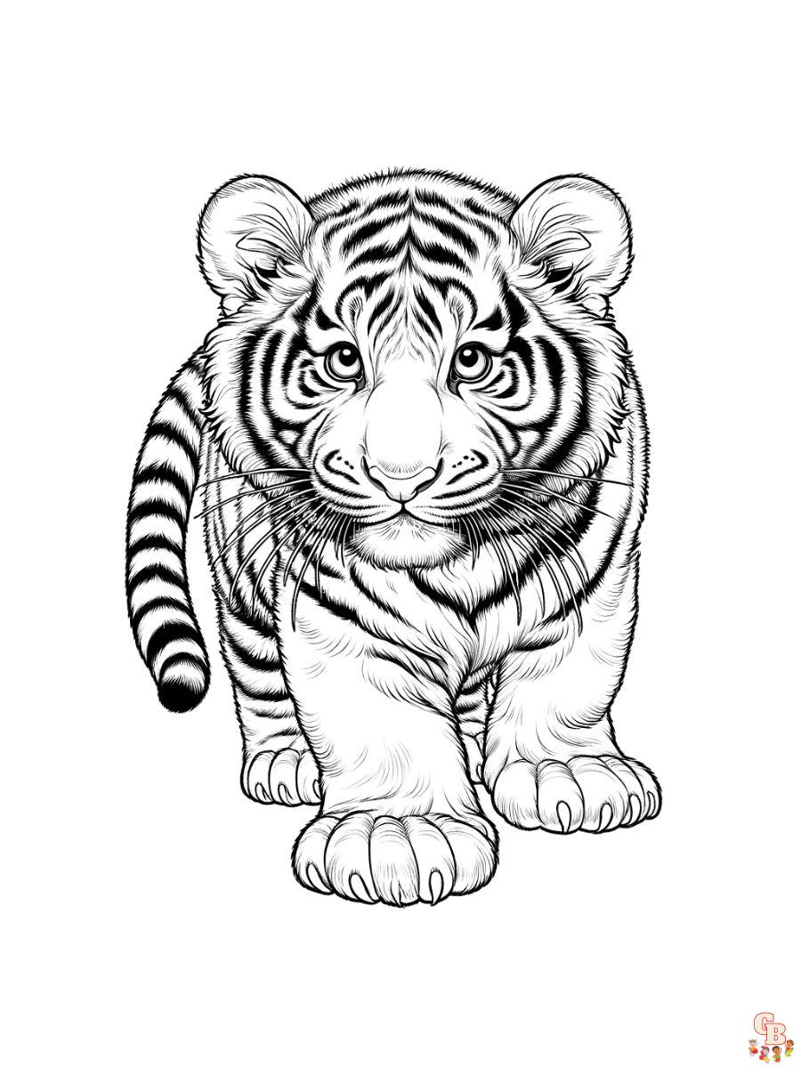 Free realistic tiger coloring pages