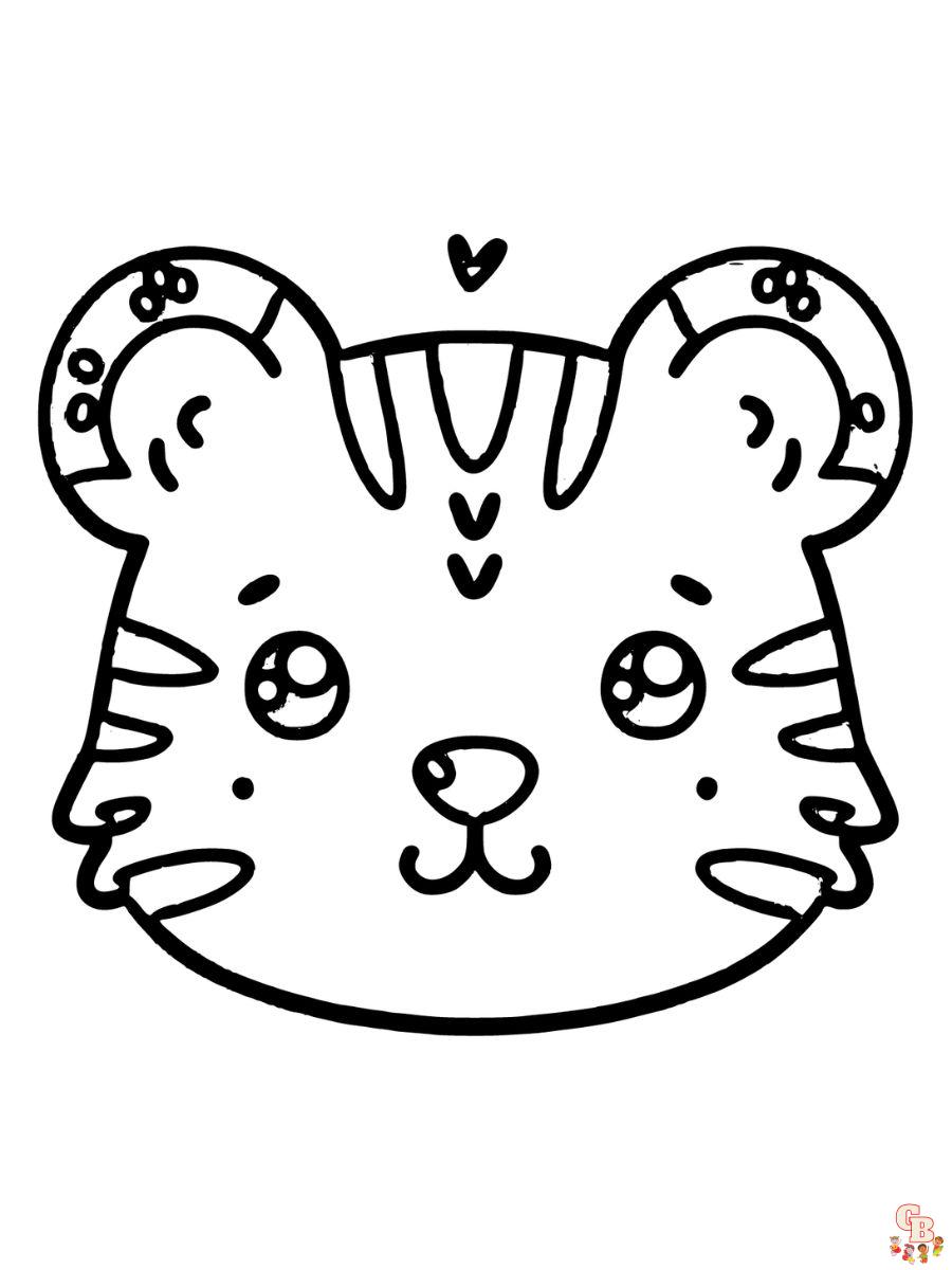 Free tiger face coloring pages