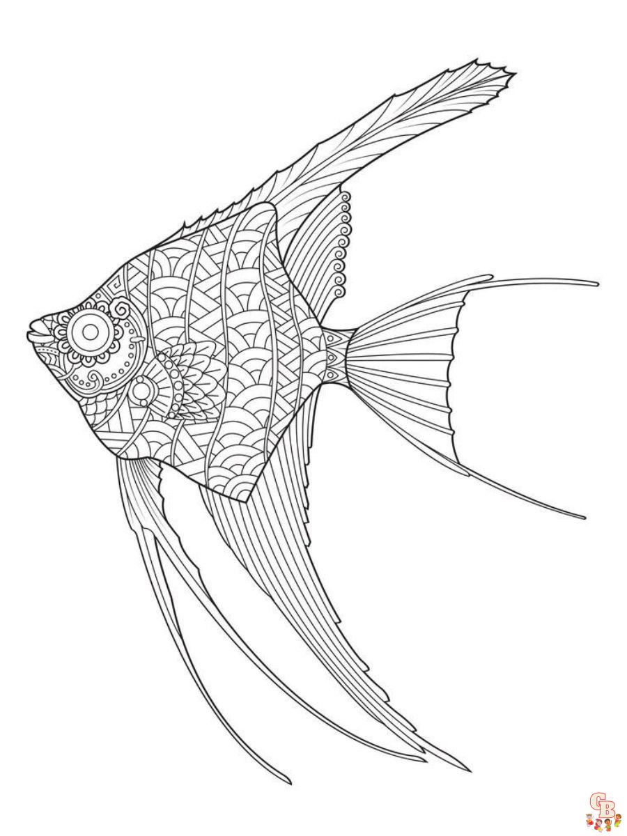 Freshwater Angelfishes Coloring Pages printable