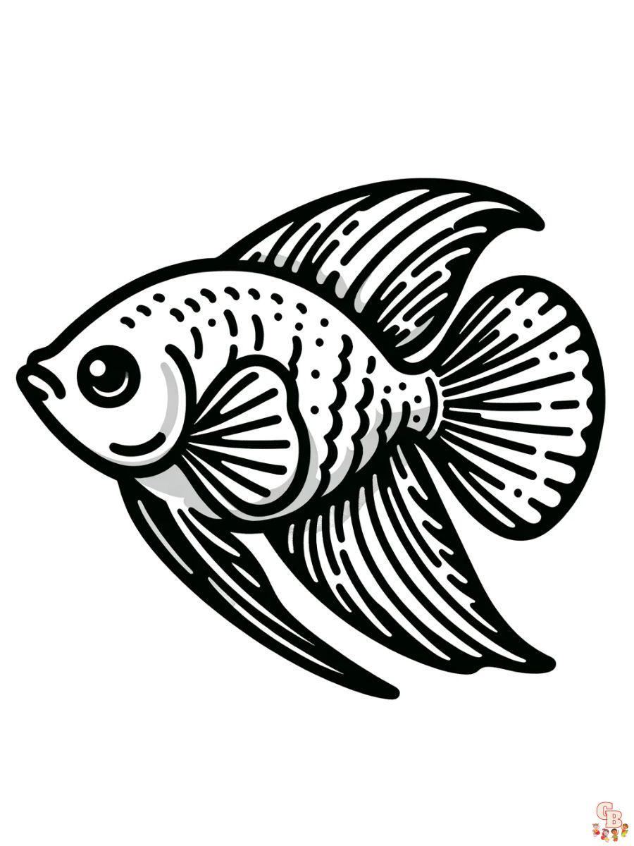 Freshwater Angelfishes Coloring Pages