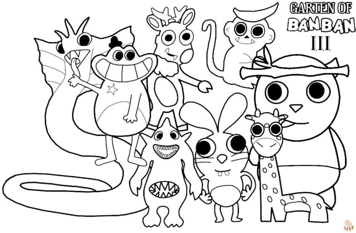 Garten Of Banban 3 Coloring Sheets Free Printable