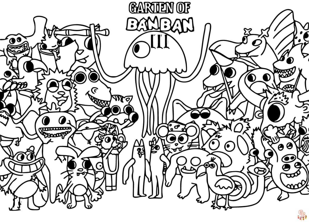 Garten Of Banban 3 Coloring Sheets