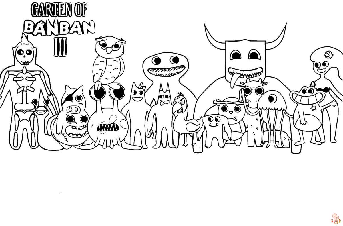 Garten Of Banban 3 coloring pages printable free