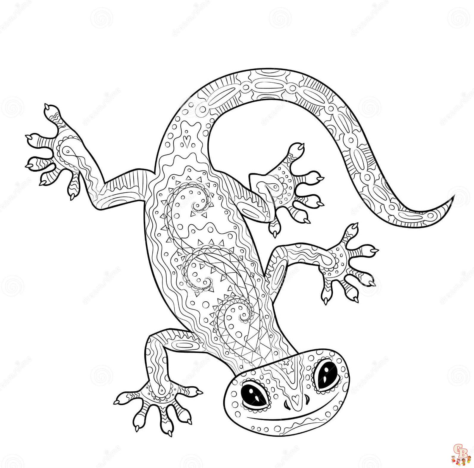 Gecko Coloring Sheets