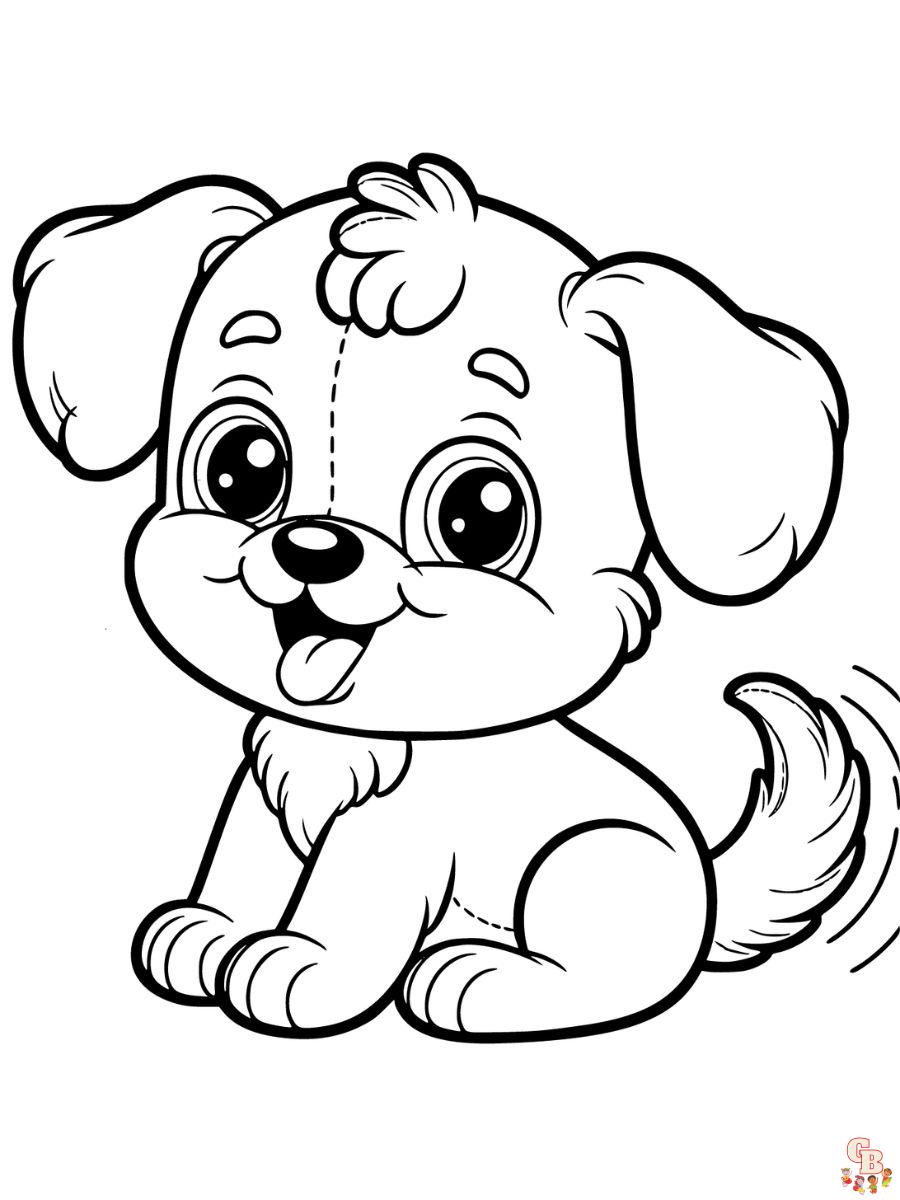 Happy Baby Dog coloring pages free