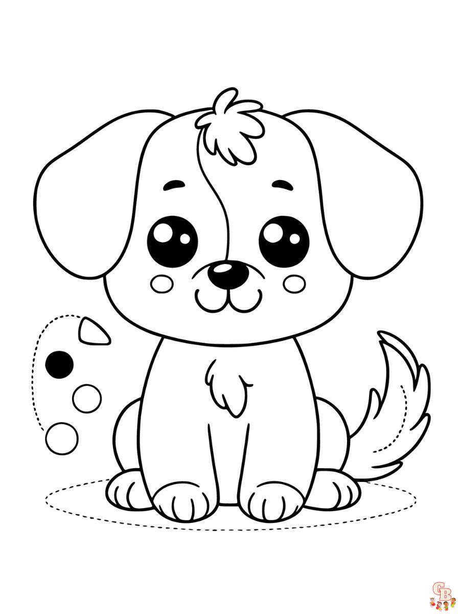 Happy Baby Dog coloring pages printable