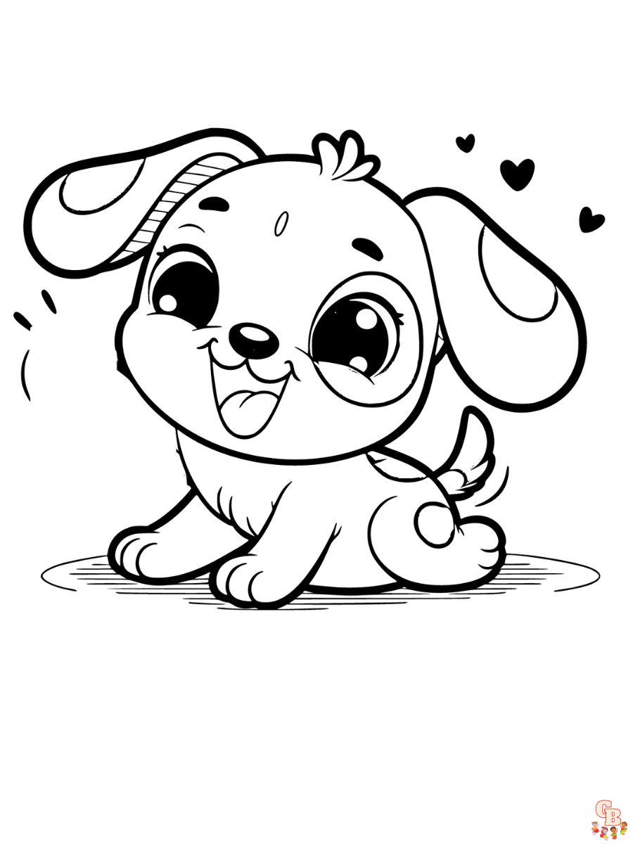 Happy Baby Dog coloring pages