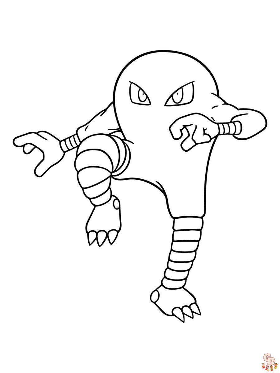 Hitmonlee coloring pages