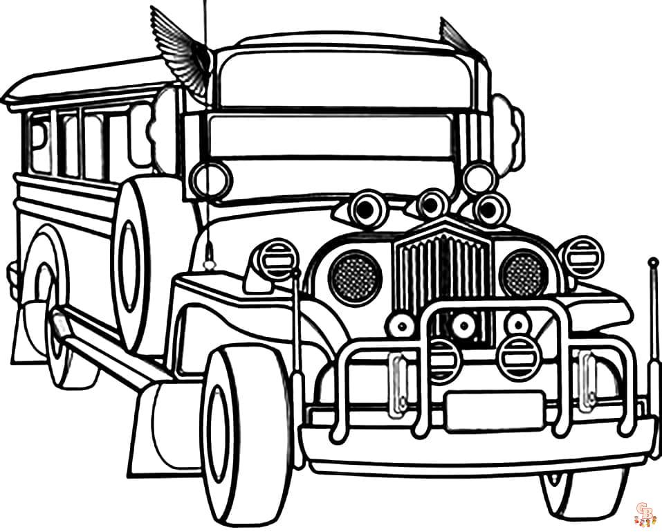 Jeepney coloring pages free