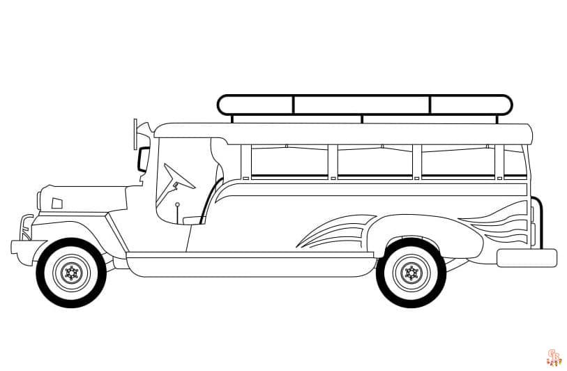 Jeepney coloring pages printable free