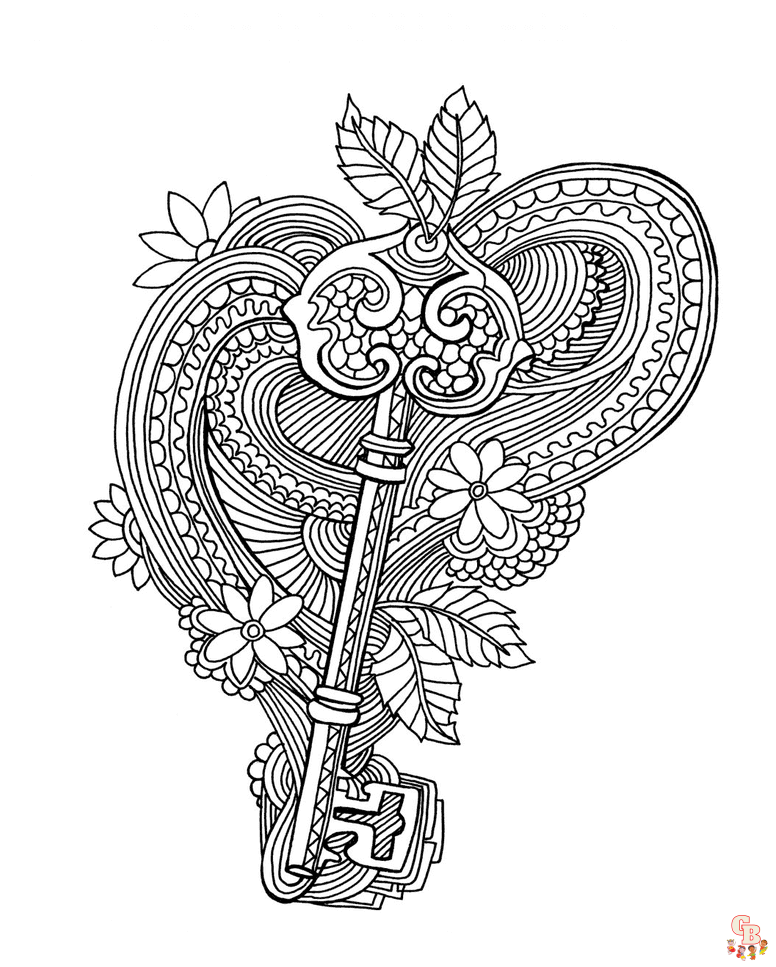 Key coloring pages printable free