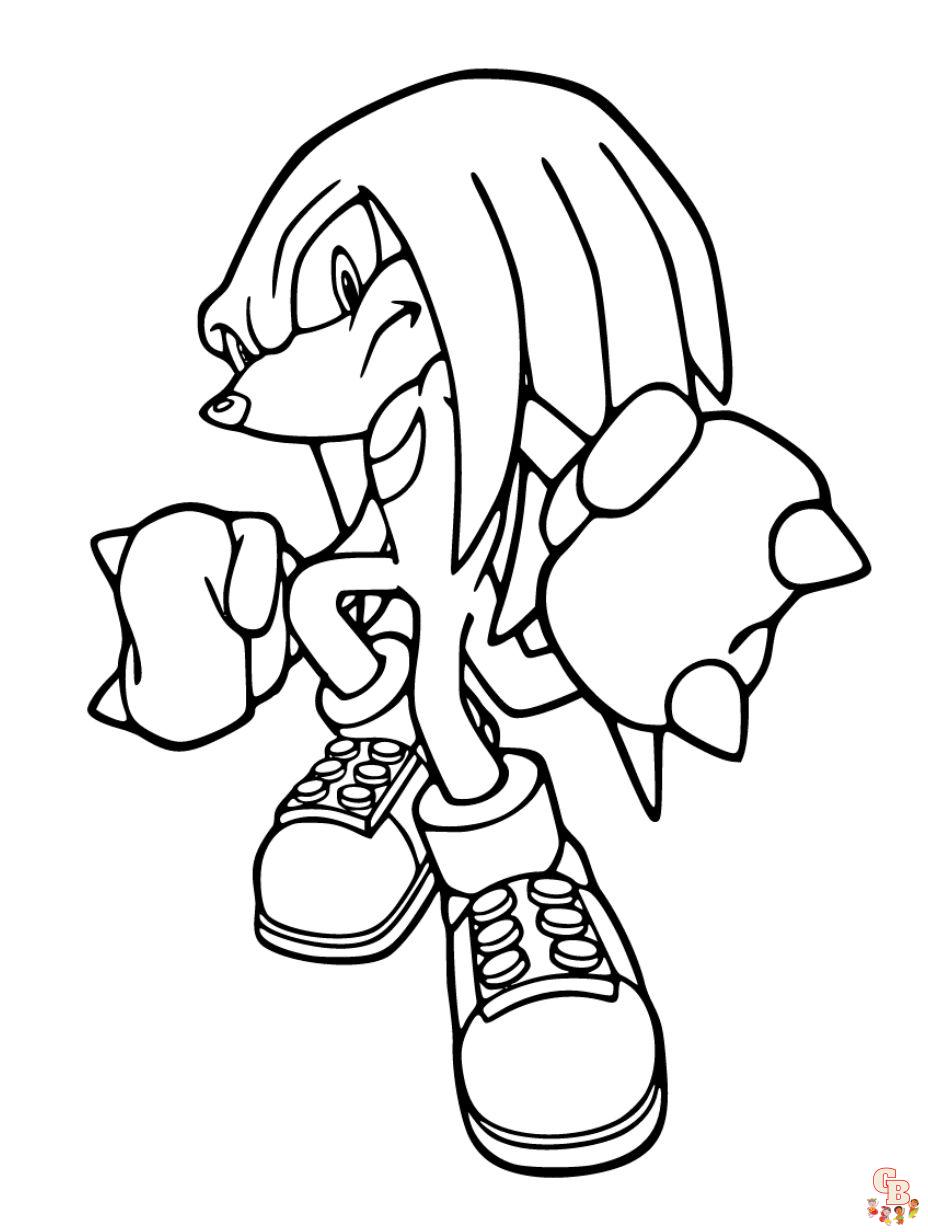 Knuckles Angry Coloring Pages