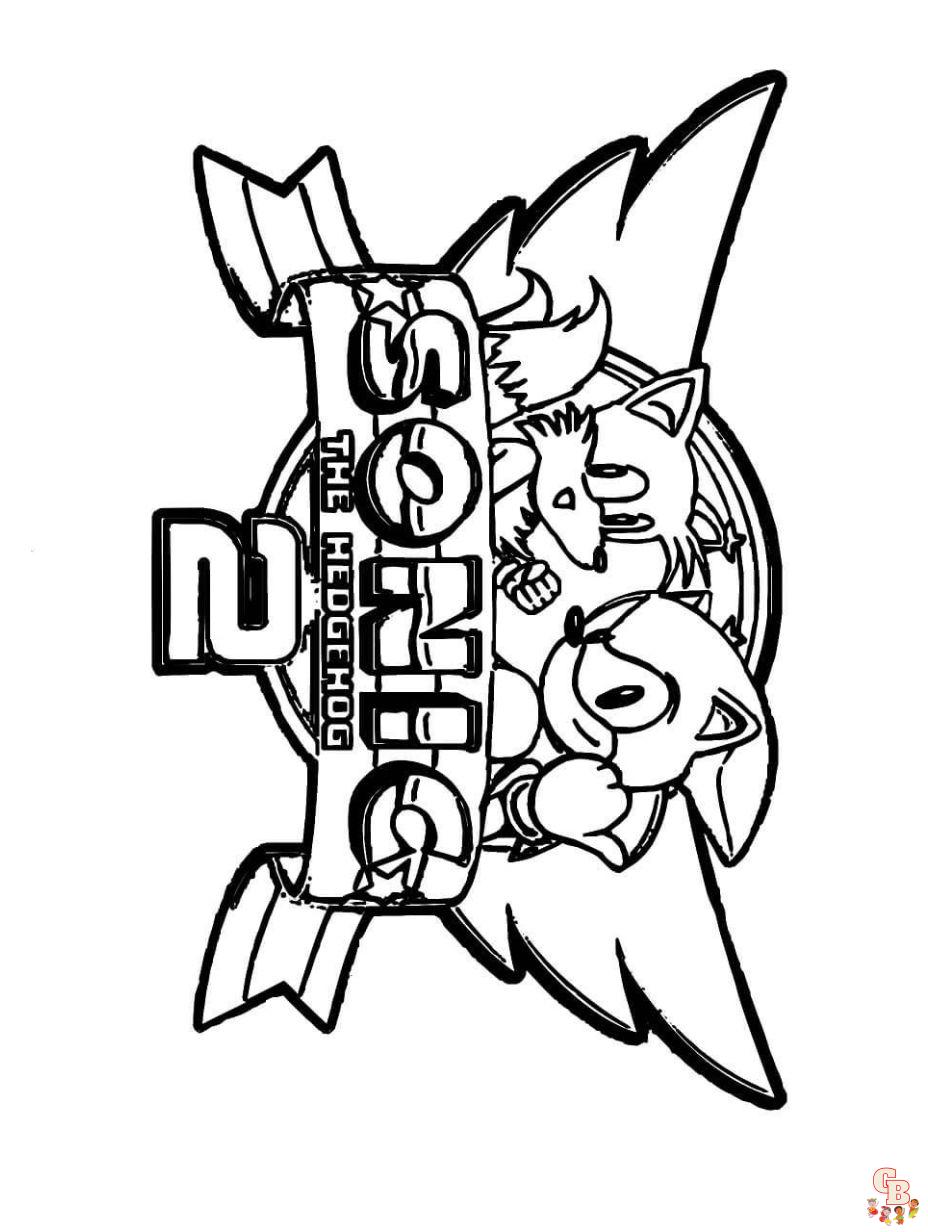 Logo Sonic 2 Coloring Pages