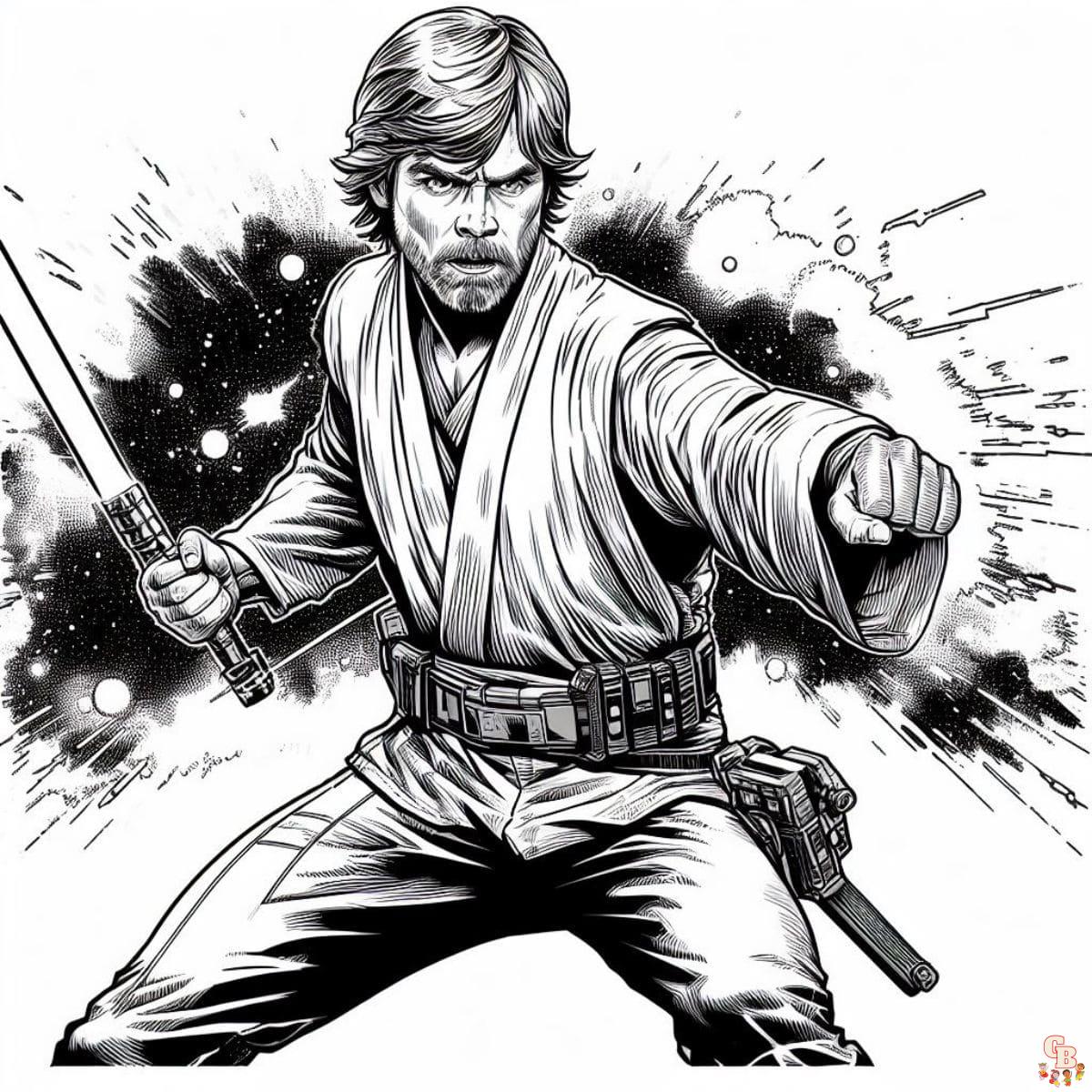 Luke Skywalker Fighting with Lightsaber