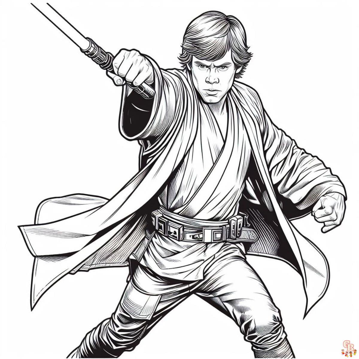 Luke Skywalker holding Lightsaber