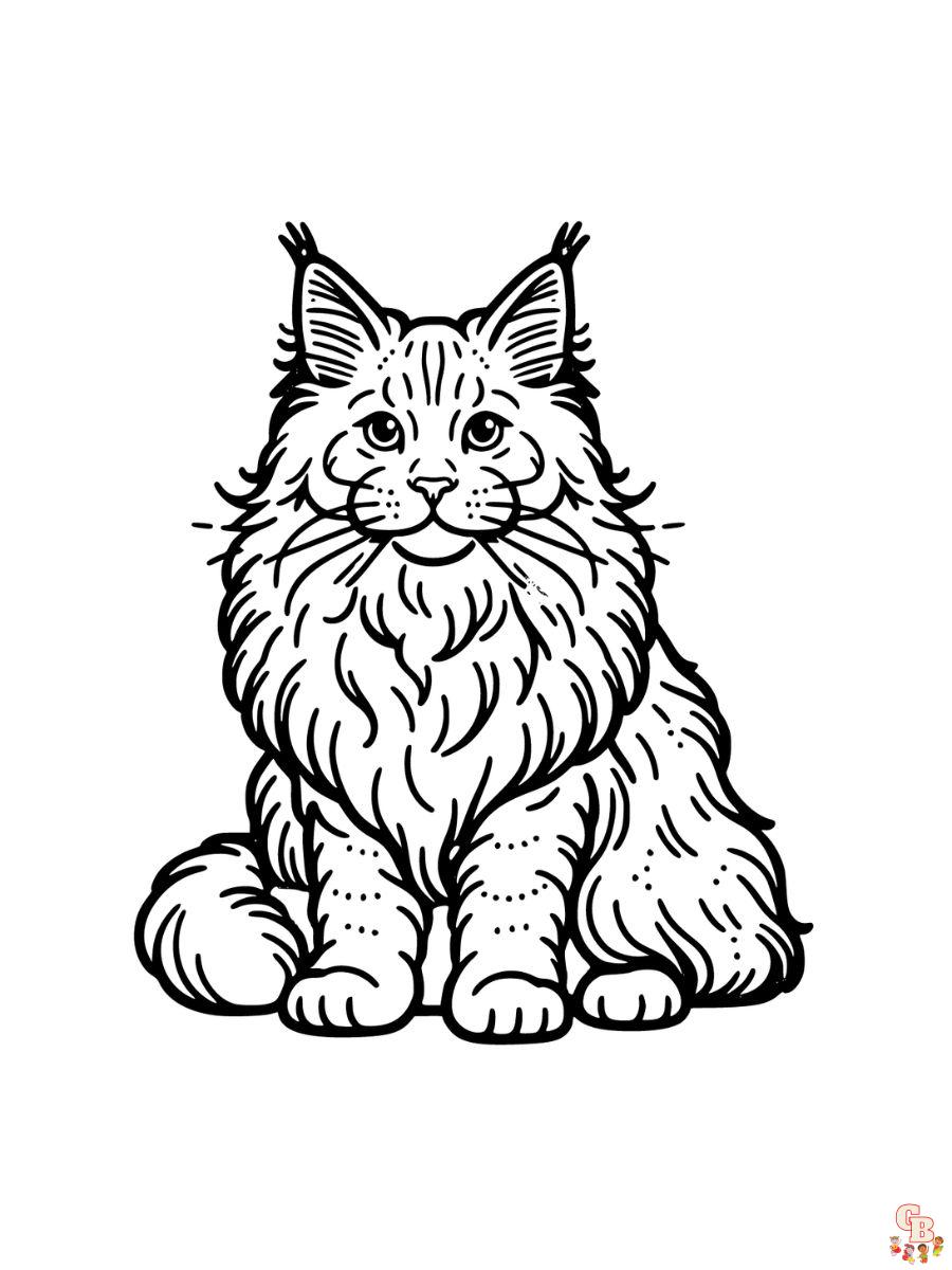 Maine Coon colorring pages easy