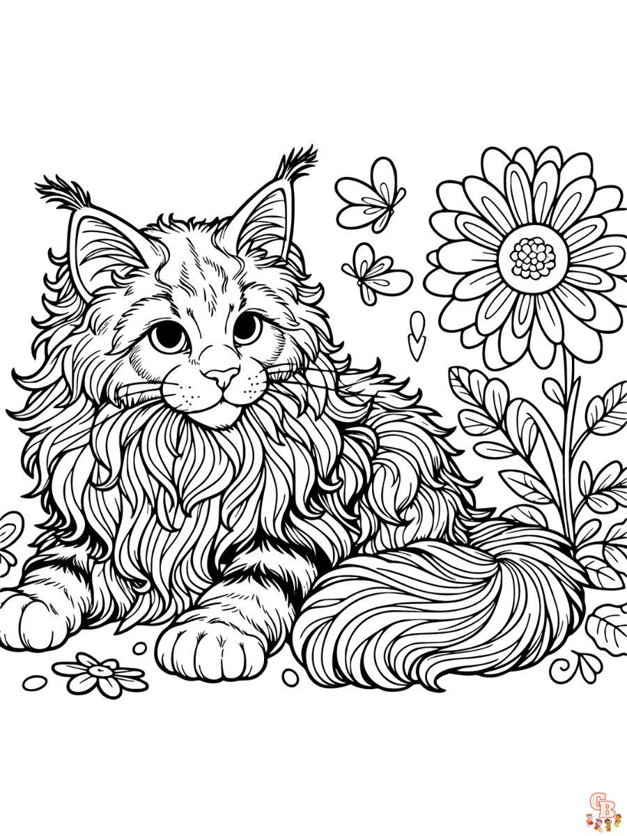 Maine Coon colorring pages printable