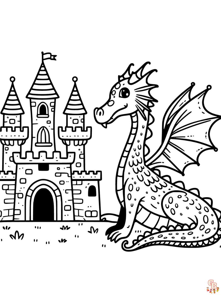 Medieval Dragon Coloring Page