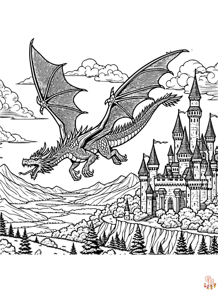 Medieval Dragon Coloring Pages printable