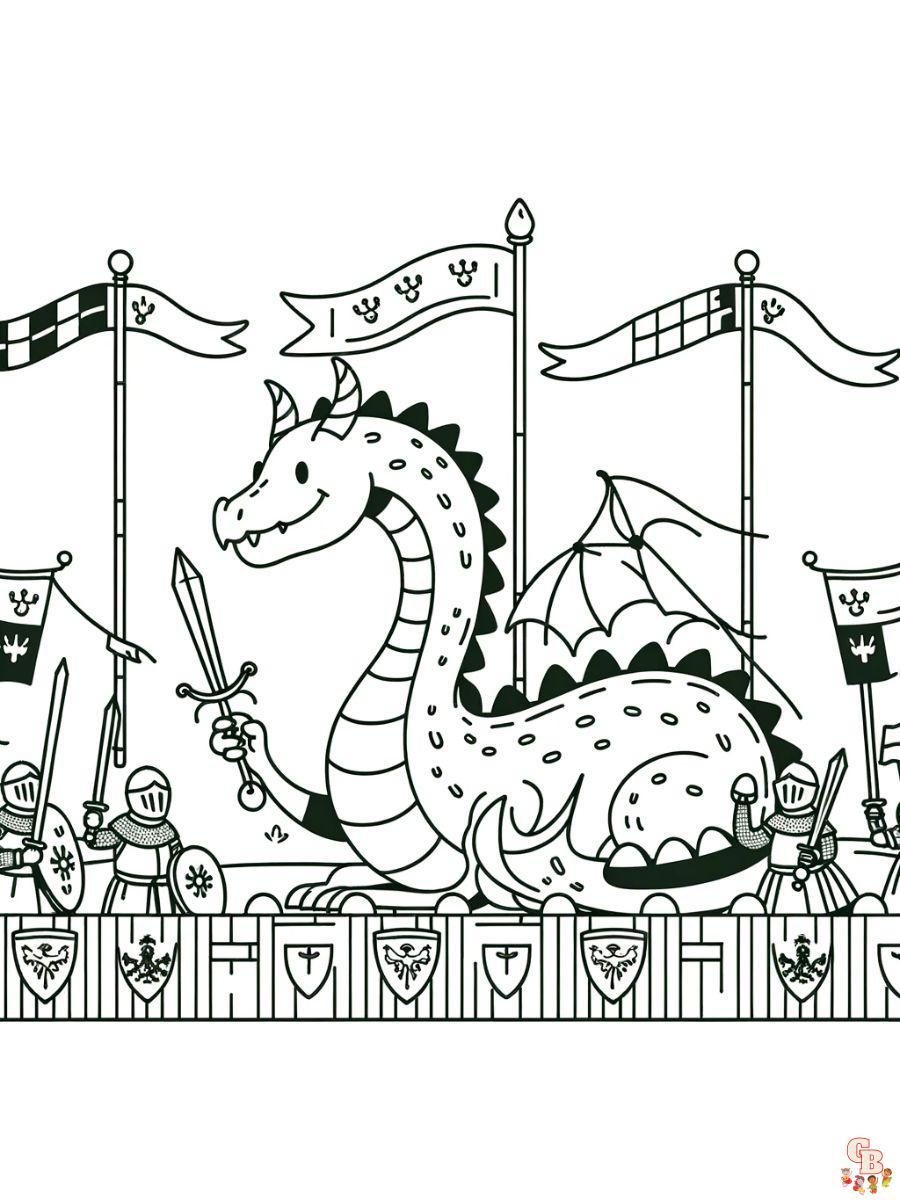 Medieval Dragon Coloring Pages to print