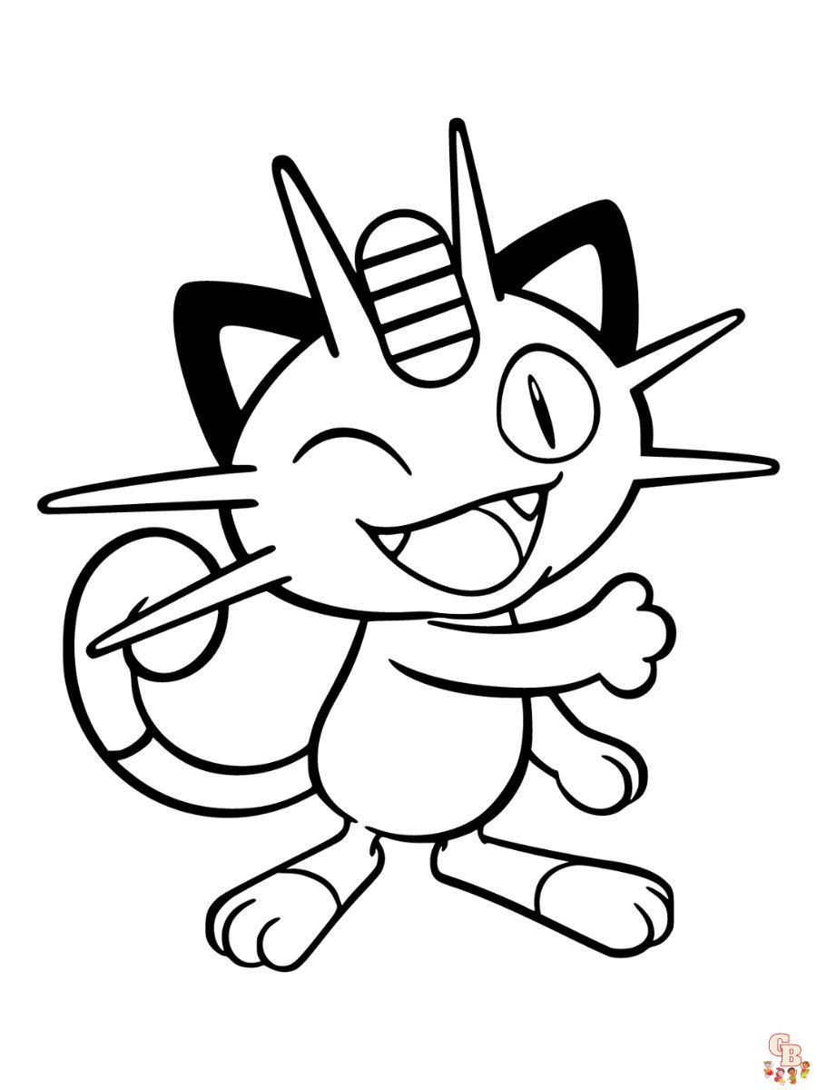 Meowth coloring pages