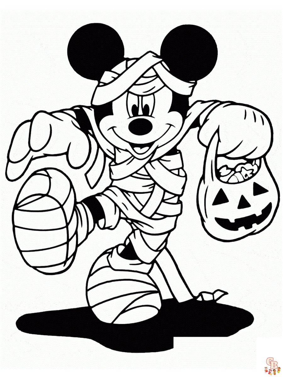 Mickey Mouse Halloween coloring pages