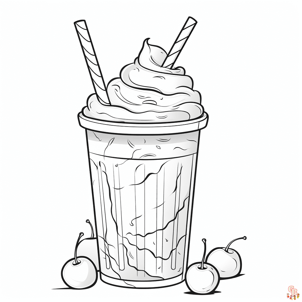 Milkshake coloring pages printable free