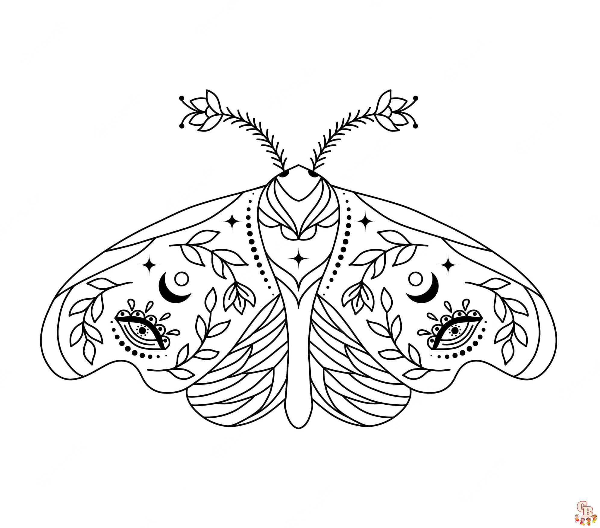 Moth coloring pages printable