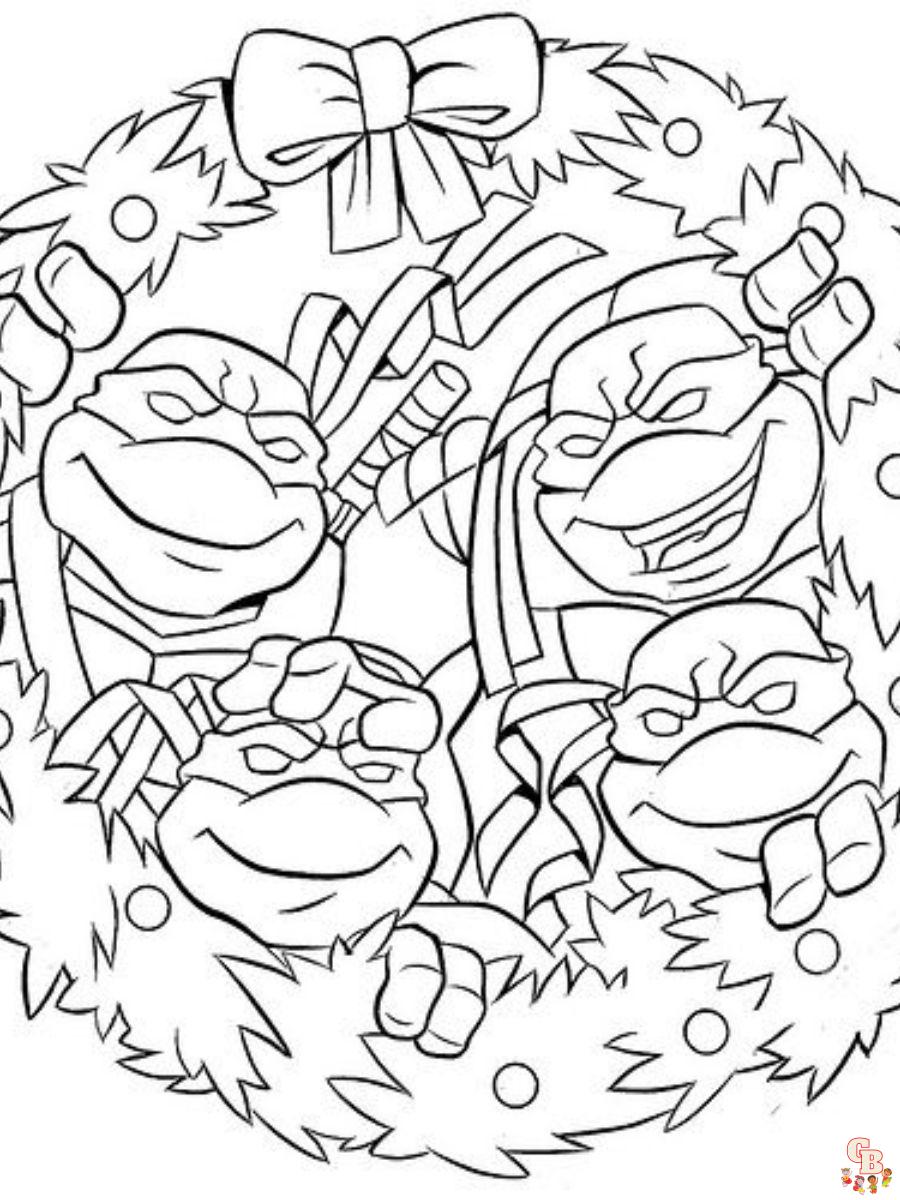 Ninja Turtles Christmas Coloring Pages Free