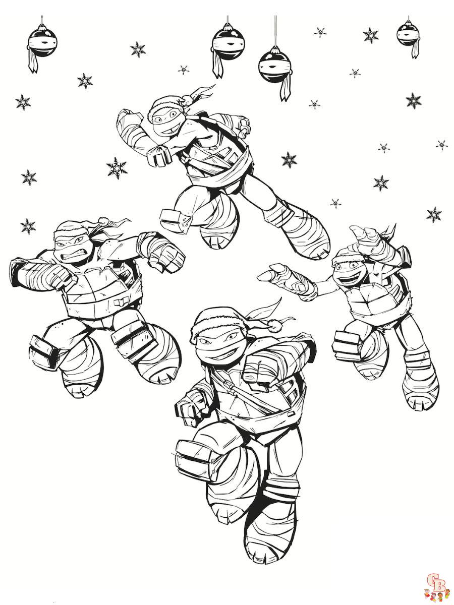 Ninja Turtles Christmas Coloring Pages