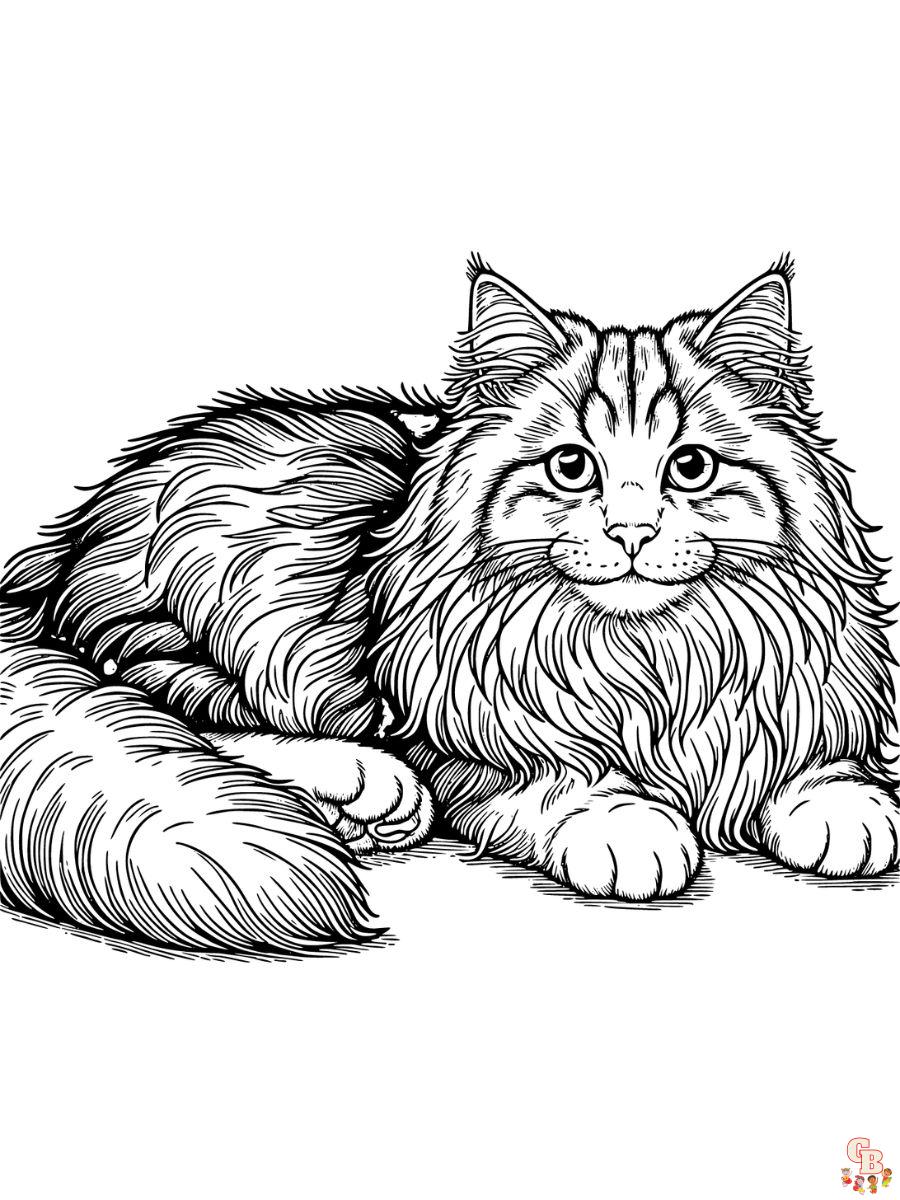 Norwegian Forest Cat coloring pages free