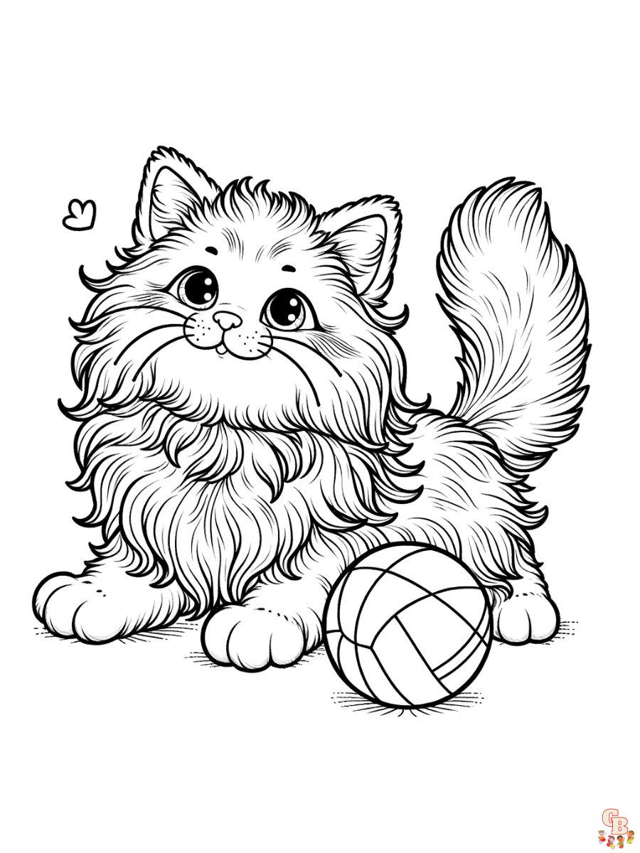 Norwegian Forest Cat coloring pages printable