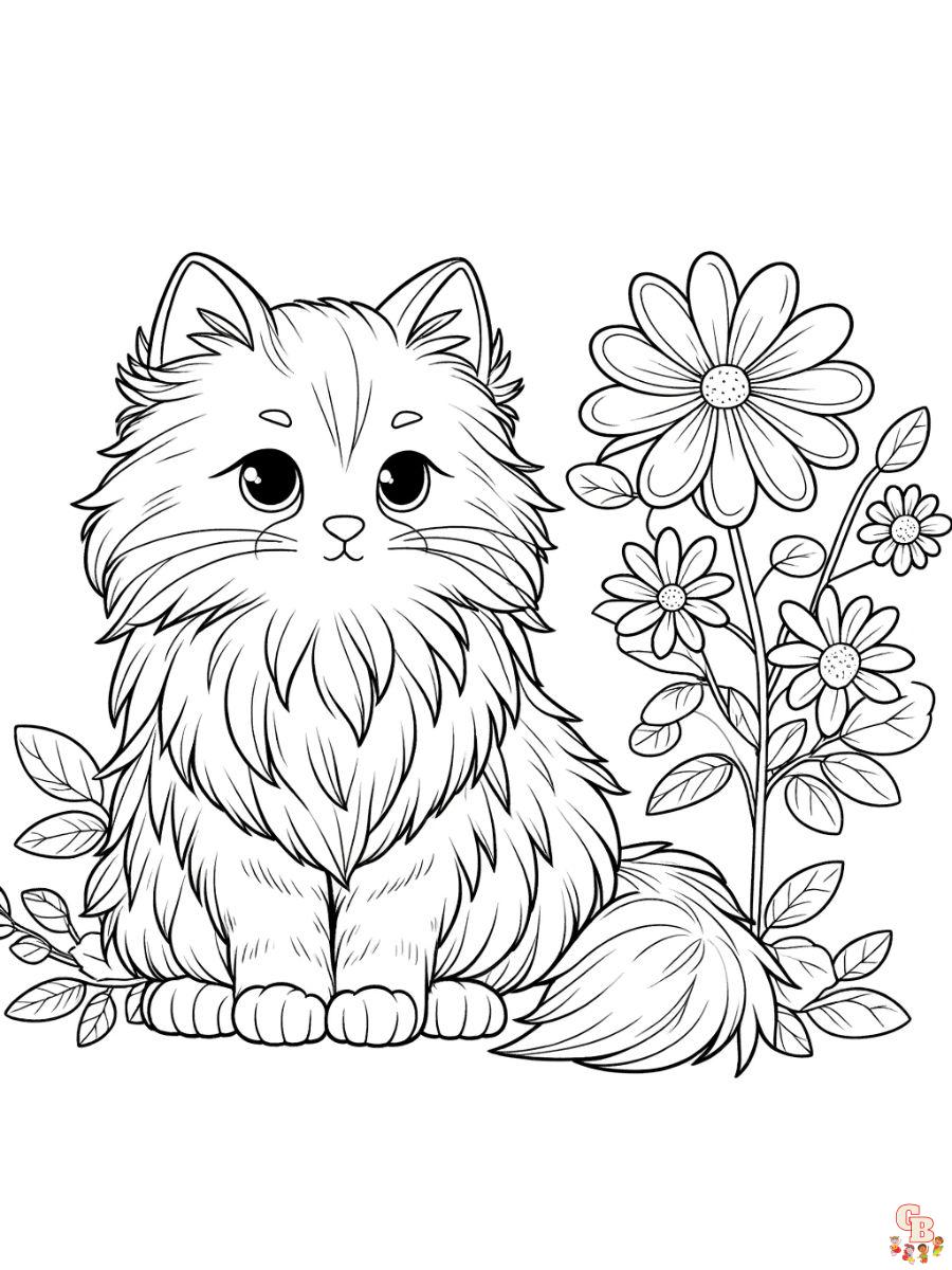 Norwegian Forest Cat coloring pages to print