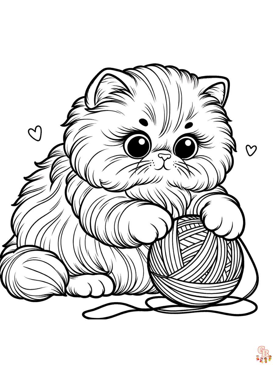 Persian cat coloring page