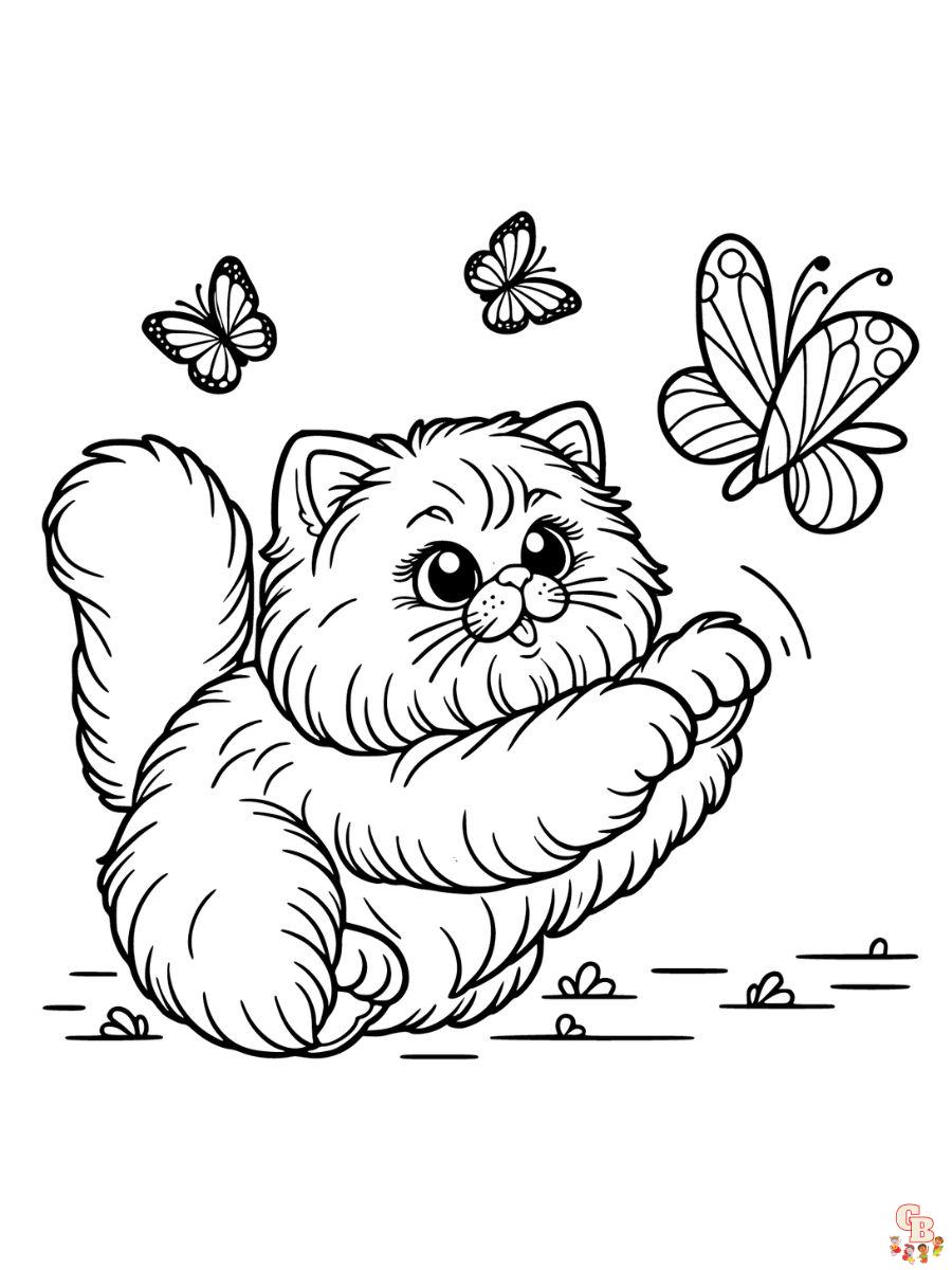 Persian cat coloring pages free