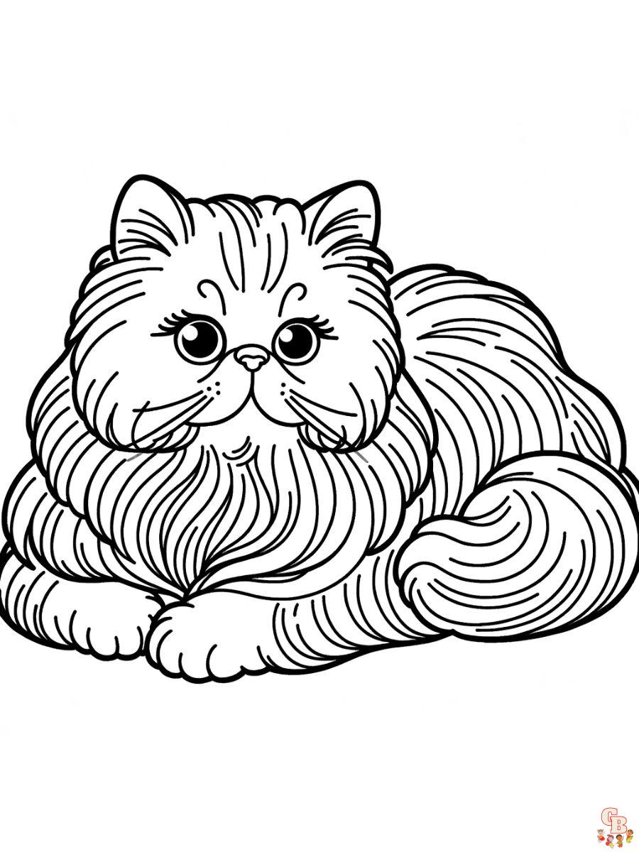 Persian cat coloring pages to print