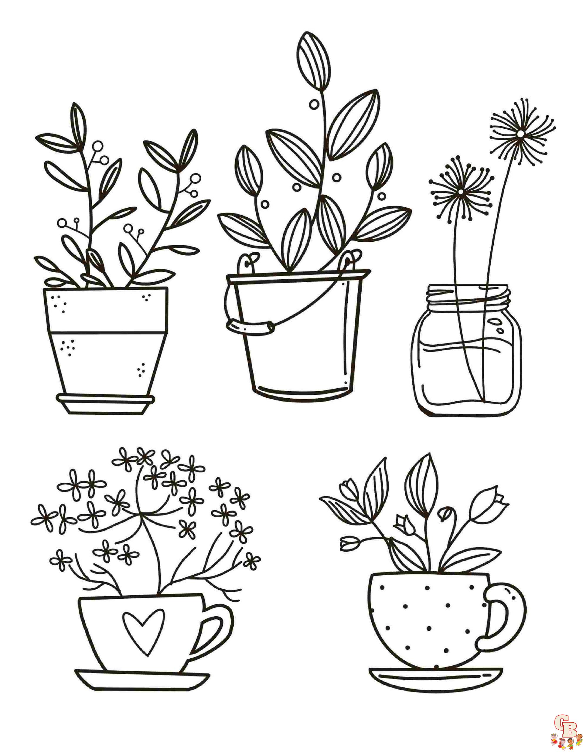 Plant coloring pages to print