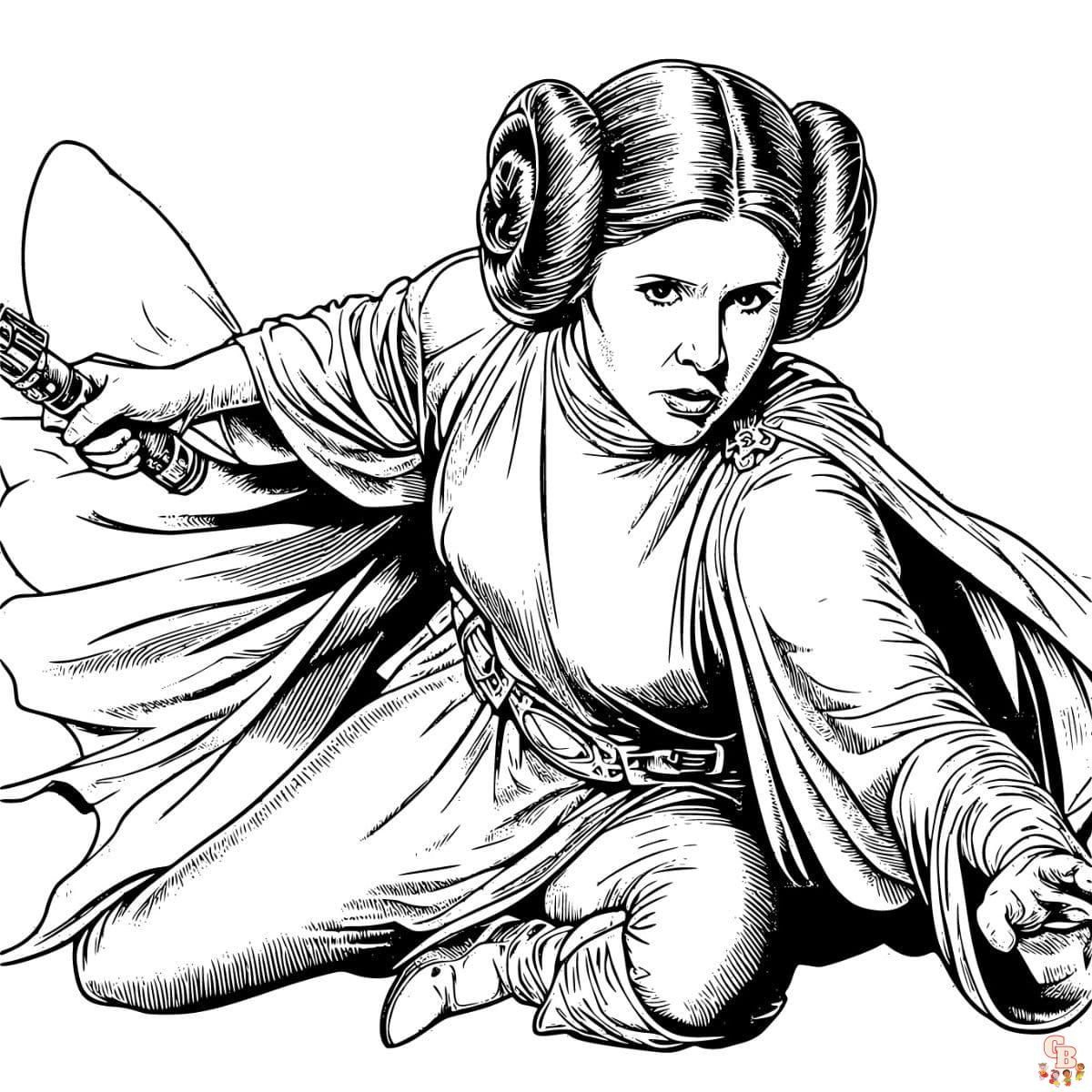 Princess Leia Easy to Color