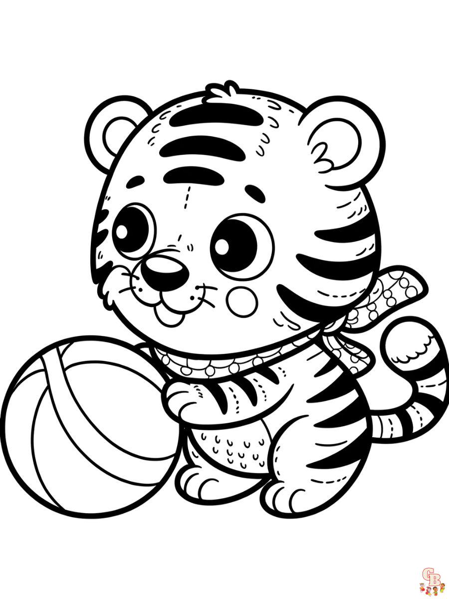 Prinntable cartoon tiger coloring pages