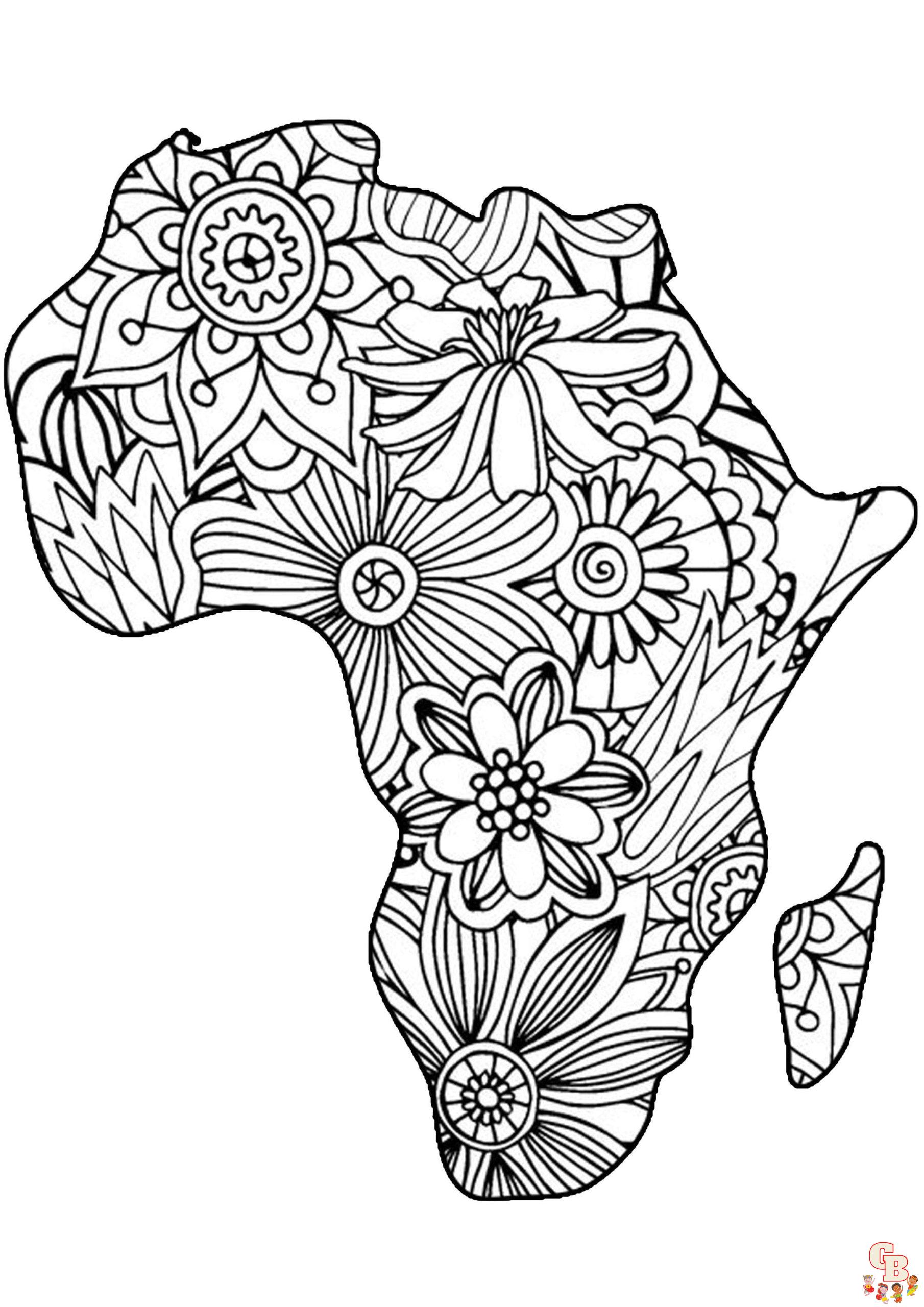 Printable Africa coloring sheets